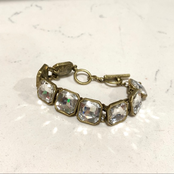 C+L Retro Glam Square-Cut Crystal bracelet. - Picture 1 of 3